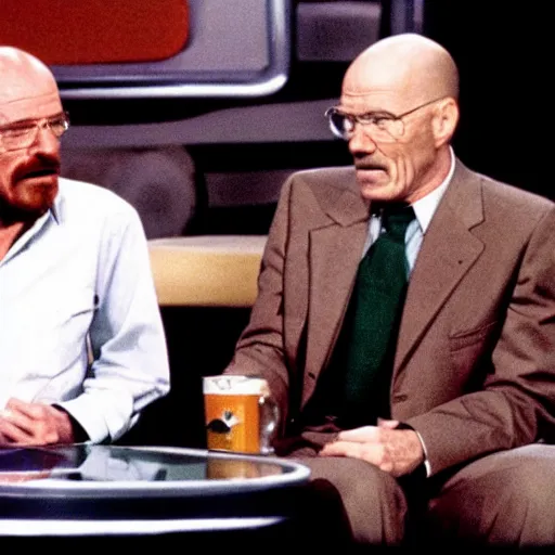 Image similar to A still of Walter White as a guest on Tonight With Johnny Carson, 1970s, colour