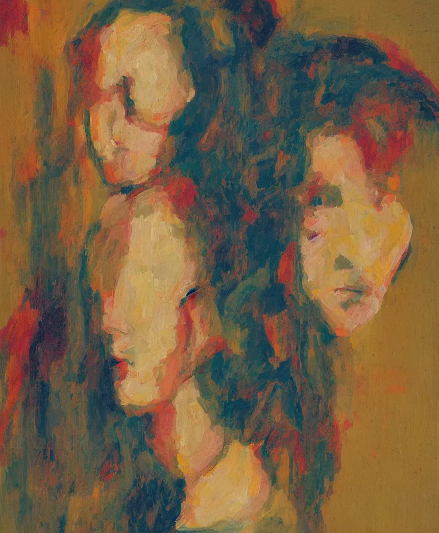 Image similar to portrait of a girl, expressive abstractionism, many small saturated hard relief strokes with oil on canvas with high detail