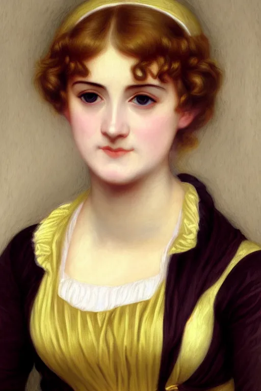 Image similar to jane austen blondie, painting by rossetti bouguereau, detailed art, artstation