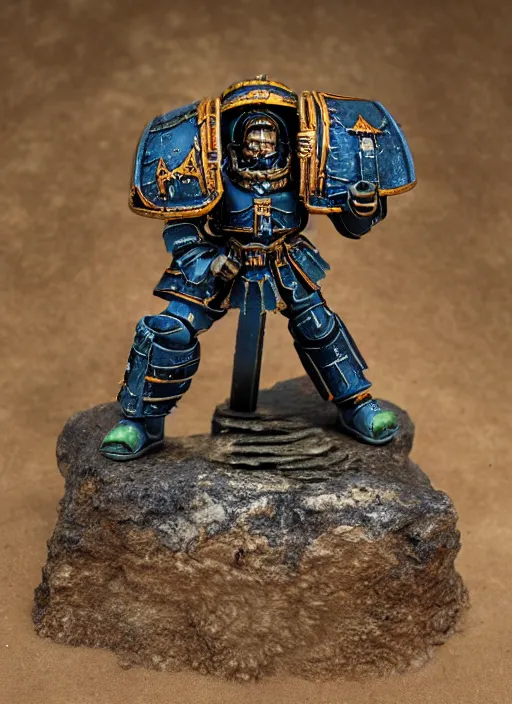 Image similar to 8 0 mm resin detailed miniature of a warhammer 4 0 k space marine roman phalanx, product introduction photos, 4 k, full body,