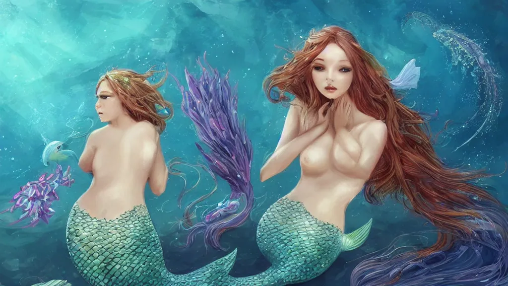 Prompt: beautiful mermaid, fantasy artwork, award winning, very very very very very very very beautiful, artstation