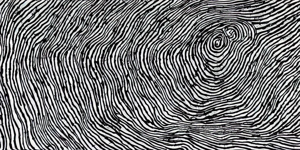 Prompt: gravitational waves in pen and ink