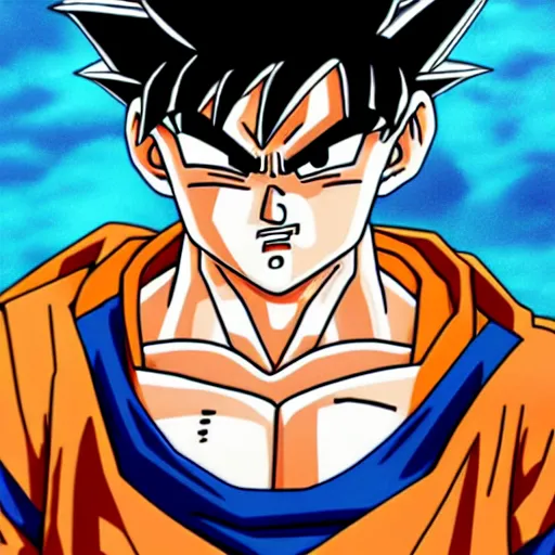 Image similar to portrait of goku from dragon ball wearing shades and a gold chain incredibly detailed, color, smooth, concept art, illustration,