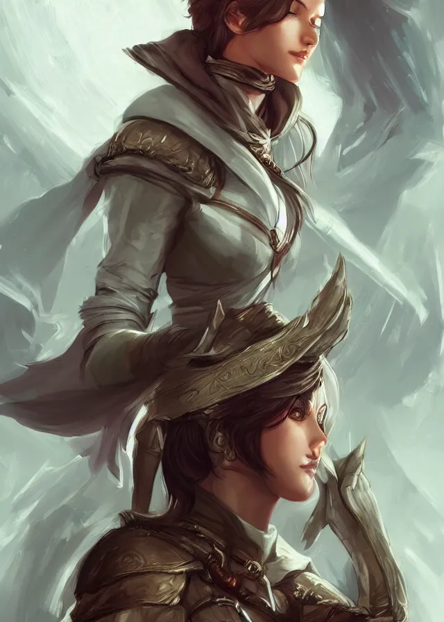 Image similar to a noble knight women with her spirit raccoon resting on her shoulders, by artgerm, charlie bowater, inspired by dragon age inquisition featured on artstation