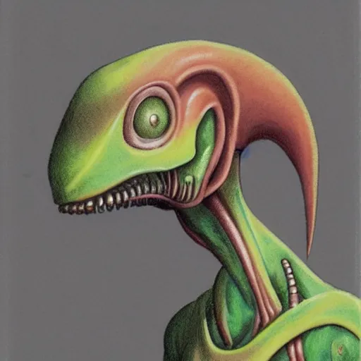 Image similar to packtrick Woodroffe, random art of alien