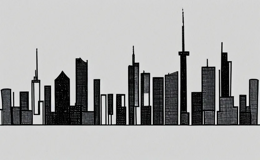 Image similar to minimalist drawing of frankfurt skyline