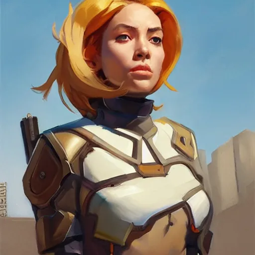 Image similar to greg manchess portrait painting of partially armored hermine granger as overwatch character, medium shot, asymmetrical, profile picture, organic painting, sunny day, matte painting, bold shapes, hard edges, street art, trending on artstation, by huang guangjian and gil elvgren and sachin teng