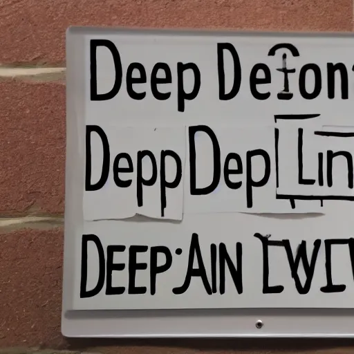 Image similar to a sign that says deep learning