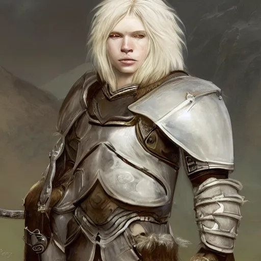 Image similar to a beautiful award winning commission of a male anthro albino lion dressed in skyrim armour,digital art,art by greg rutkowski,character design by charles bowater,ross tran,photorealistic,highly detailed,detailed face,4k,dramatic,deviantart,artstation