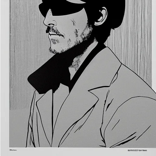 Image similar to christian bale retro minimalist portrait by jean giraud, moebius starwatcher comic, 8 k