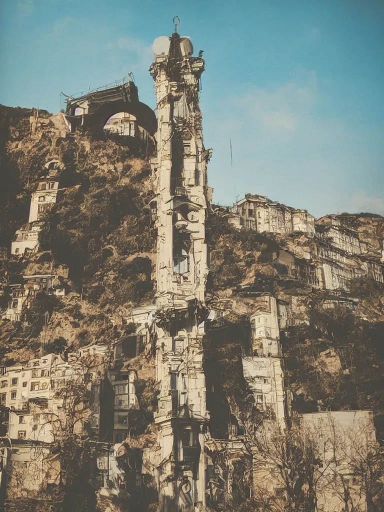 Prompt: Instax photo of a landmark in Tbilisi by Oleg Oprisco