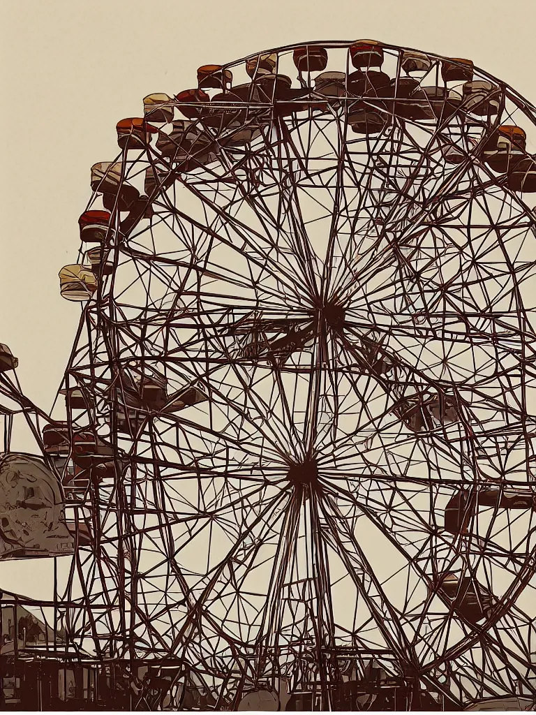 Image similar to ferris wheel by disney concept artists, blunt borders, rule of thirds