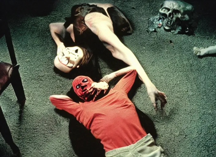 Image similar to disturbing 1 9 7 0 color photography of headless corpse man horror film practical fx directed by dario argento