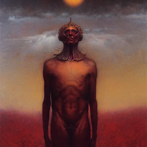 Image similar to helios, beksinski