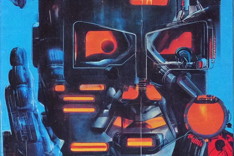 Image similar to 1979 OMNI Magazine Cover of a dentist. in cyberpunk style by Vincent Di Fate