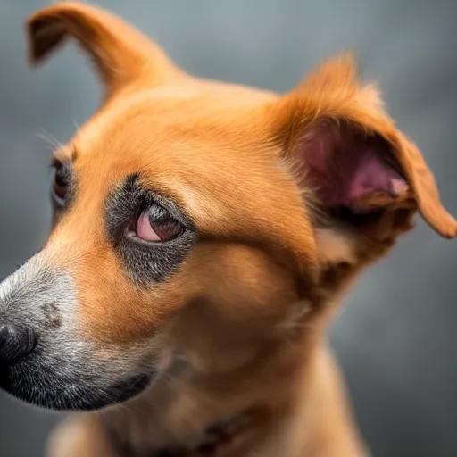 Image similar to ultra detailed photo of a dog with a human face