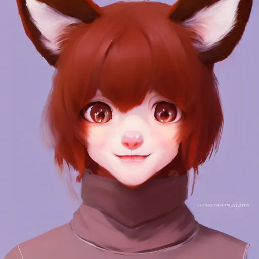 Prompt: character design portrait of an anthropomorphic furry fox girl with fox ears and a slight smile, looking at the camera, 4 k, concept art, by wlop, ilya kuvshinov, artgerm, krenz cushart, pixiv.