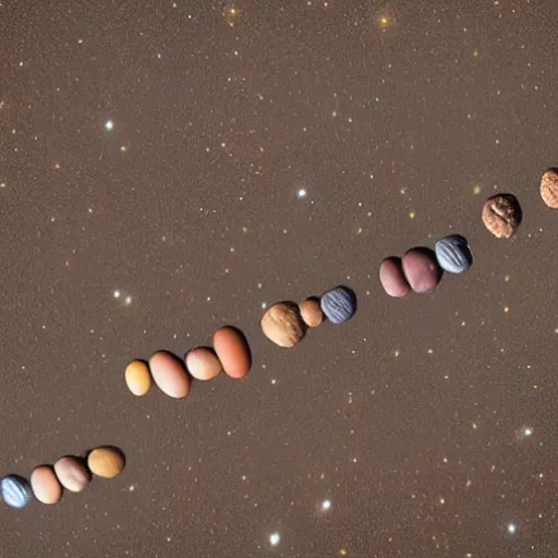 Image similar to beans but actually solar system, 8k, nasa photo, award winning