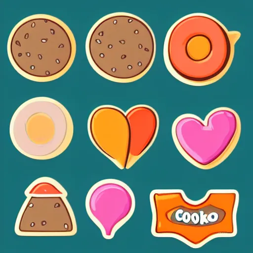 Prompt: a cute cookie, sticker, colorful, illustration, highly detailed, smooth and clean vector curves, no jagged lines, vector art, smooth