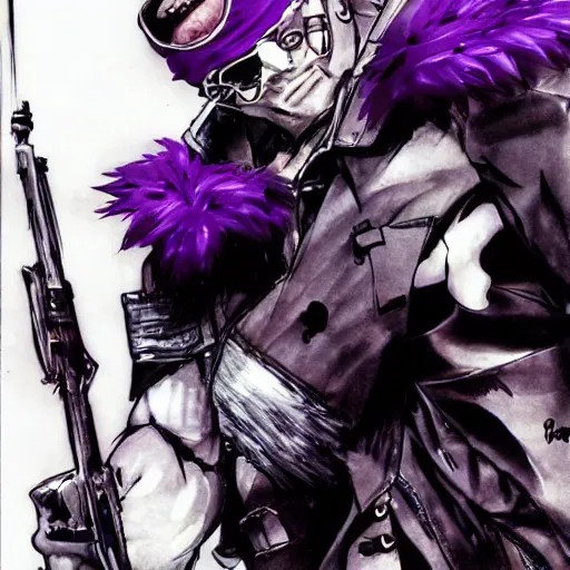 Image similar to punished bonzi buddy, art by yoji shinkawa