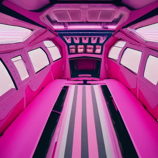 Image similar to the inside of a pink spaceship