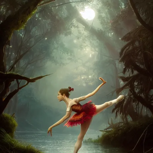 Image similar to a ballerina dancing on the seau, highly detailed vfx portrait, unreal engine, greg rutkowski, loish, rhads, caspar david friedrich, makoto shinkai and lois van baarle, ilya kuvshinov, rossdraws, elegent, tom bagshaw, alphonse mucha, global illumination, detailed and intricate environment.