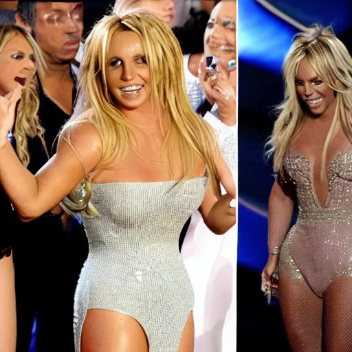 Image similar to britney spears slapping beyonce at the academy awards