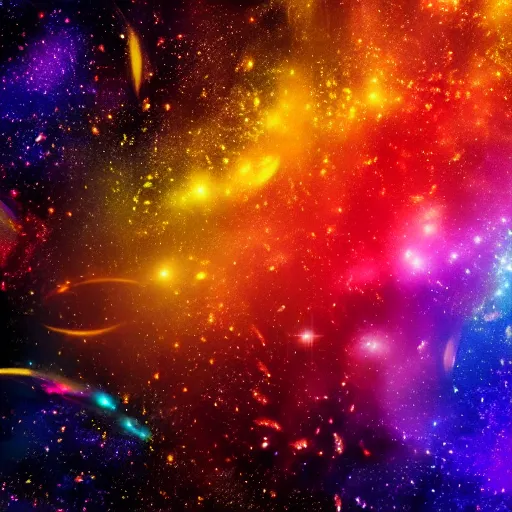 Prompt: an explosion of colors in the shape of galaxies and flower petals, highly detailed 3d render, epic harmonic composition, very beautiful soft lighting