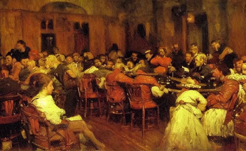 Image similar to high quality high detail painting by ilya repin, gangasters meeting in a dark room, hd