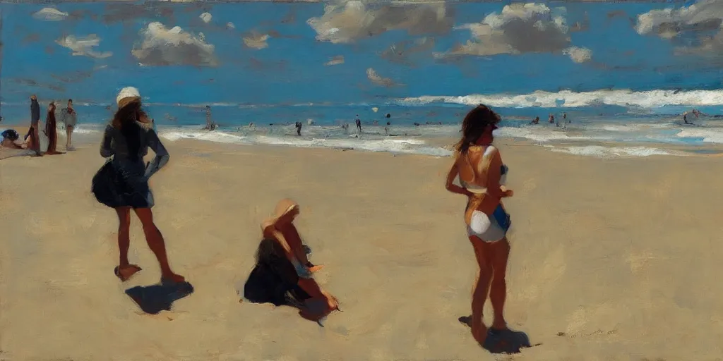 Image similar to on the beach ben aronson 1950