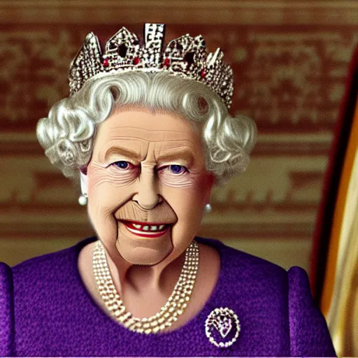 Prompt: queen elizabeth as a minecraft skin