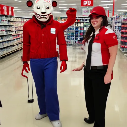 Prompt: Freddy Kreuger as a Target employee