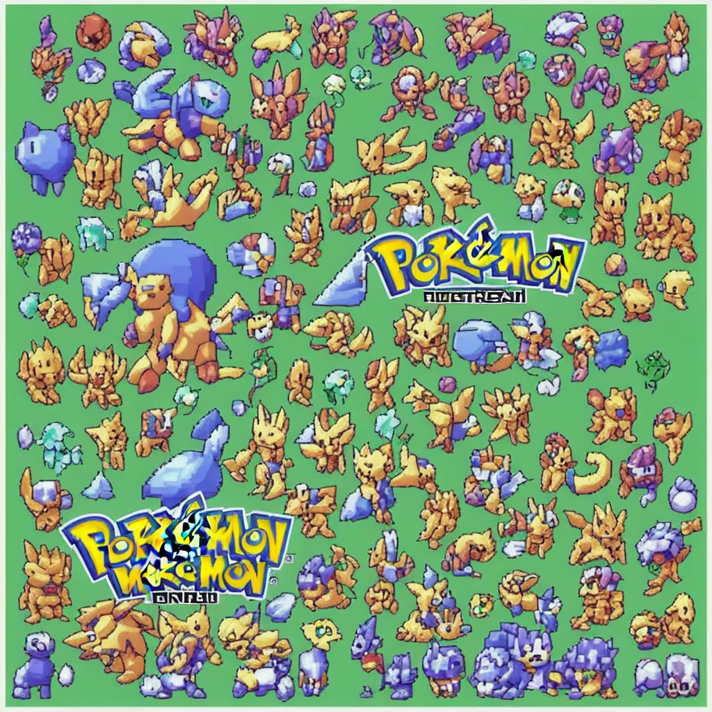 Image similar to pixelated pokemon monster inspired by ragnarok online, 1 2 8 bit, 1 0 0 0 x 1 0 0 0 pixel art, 4 k, super detailed, nintendo game, pixelart, high quality, no blur, sharp geometrical squares, concept pixelart