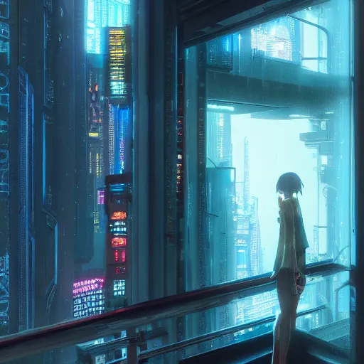 Image similar to the cyberpunk apartment, render, octane, 4k, highly detailed, vivid colors, high definition, by Makoto Shinkai