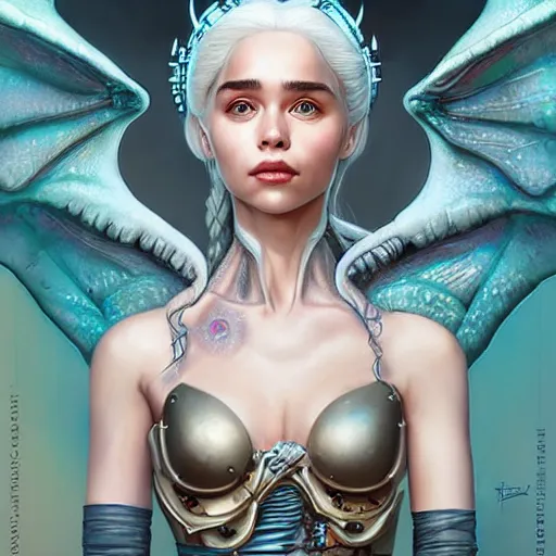 Image similar to Lofi BioPunk portrait daenerys targaryen with a dragon Pixar style by Tristan Eaton Stanley Artgerm and Tom Bagshaw
