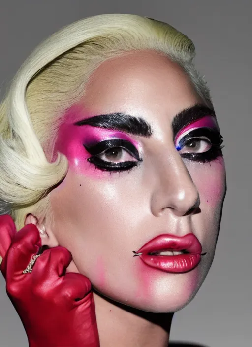 Image similar to lady gaga by nick knight, born this way, born this way album, red weapon 8 k s 3 5, cooke anamorphic / i lenses, highly detailed, cinematic lighting