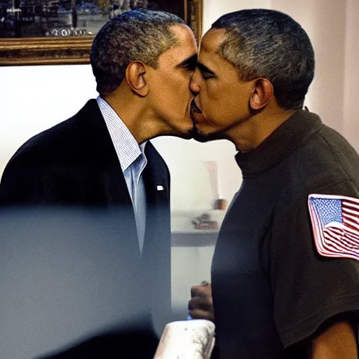 Image similar to obama kissing omar little, cctv footage