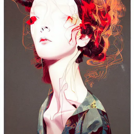 Image similar to prompt : fashion tv character portrait soft light painted by james jean and katsuhiro otomo and erik jones, inspired by akira anime, smooth face feature, intricate oil painting, high detail illustration, sharp high detail, manga and anime 1 9 9 9