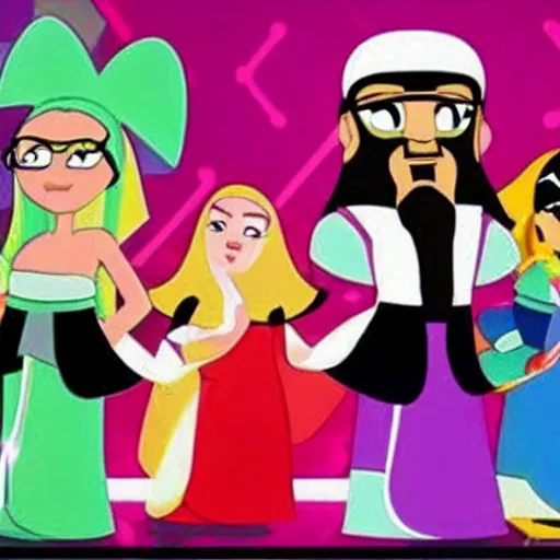 Prompt: ossama bin laden in super puff girls