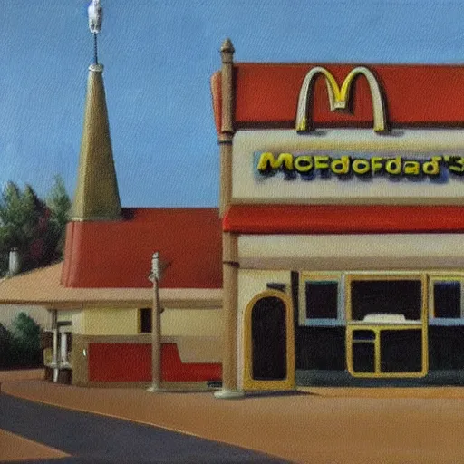 Prompt: oil painting of 1 5 th century mcdonalds restaurant