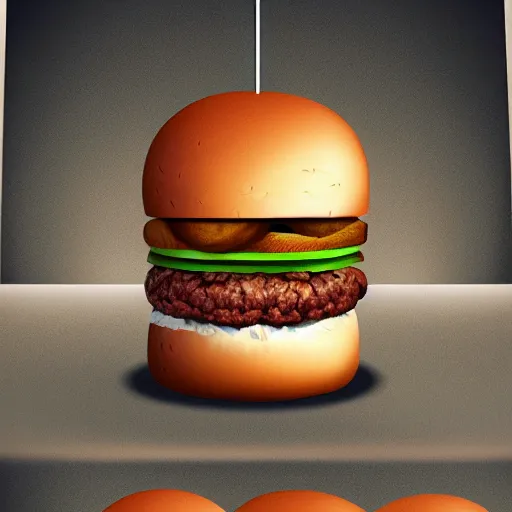 Prompt: a very tall burger, tall, hamburger, illustration, concept art, fantasy, ultra realistic