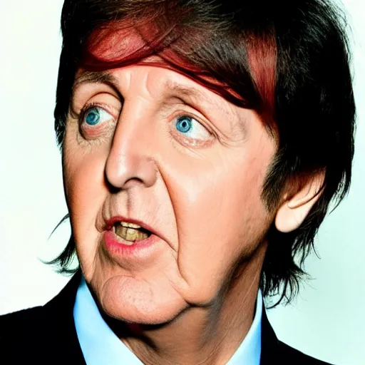 Image similar to paul mccartney with blue hair