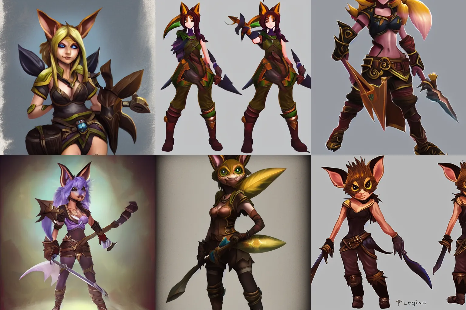 Prompt: concept art of a League of Legends female Yordle warrior