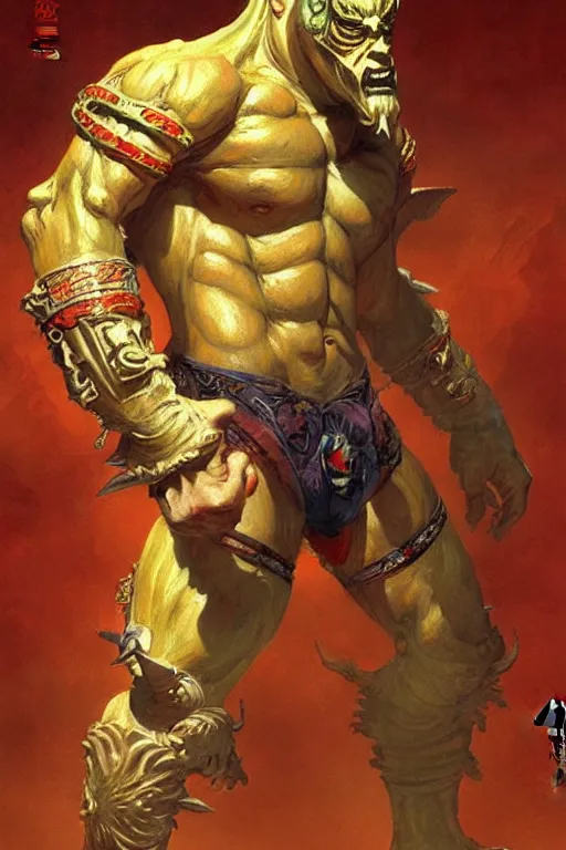 Image similar to monster, character design, tang dynasty, colorful, painting by gaston bussiere, craig mullins, j. c. leyendecker, tom of finland