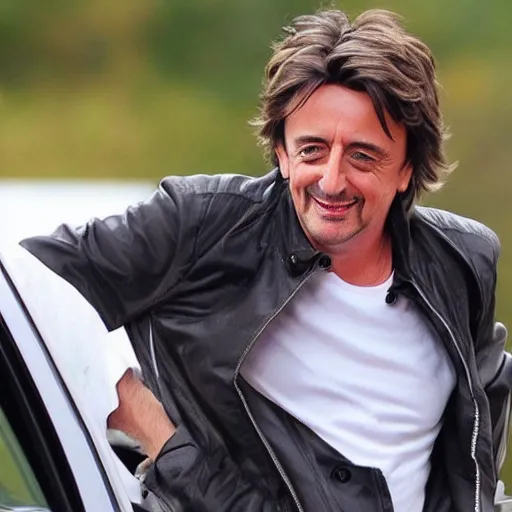 Image similar to Richard Hammond glues on his wig, highly detailed