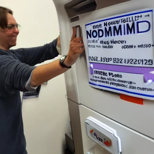 Image similar to Dwight is excited that he got a new Dymo label maker