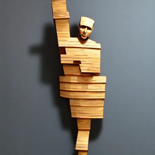 Image similar to mohammadreza shajarian wooden sculpture