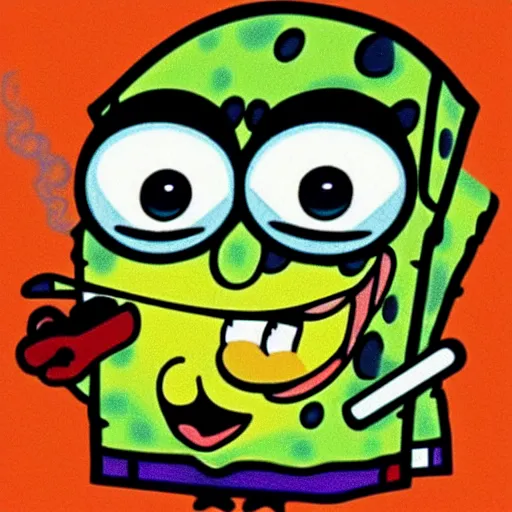 Image similar to spongebob smoking weed