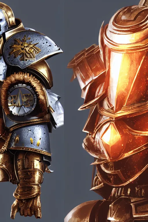 Image similar to armor portrait heros warhammer 4 0 k horus heresy fanart - the primarchs emperor by johannes helgeson animated with vfx concept artist & illustrator global illumination ray tracing hdr fanart arstation zbrush central hardmesh 8 k octane renderer comics stylized