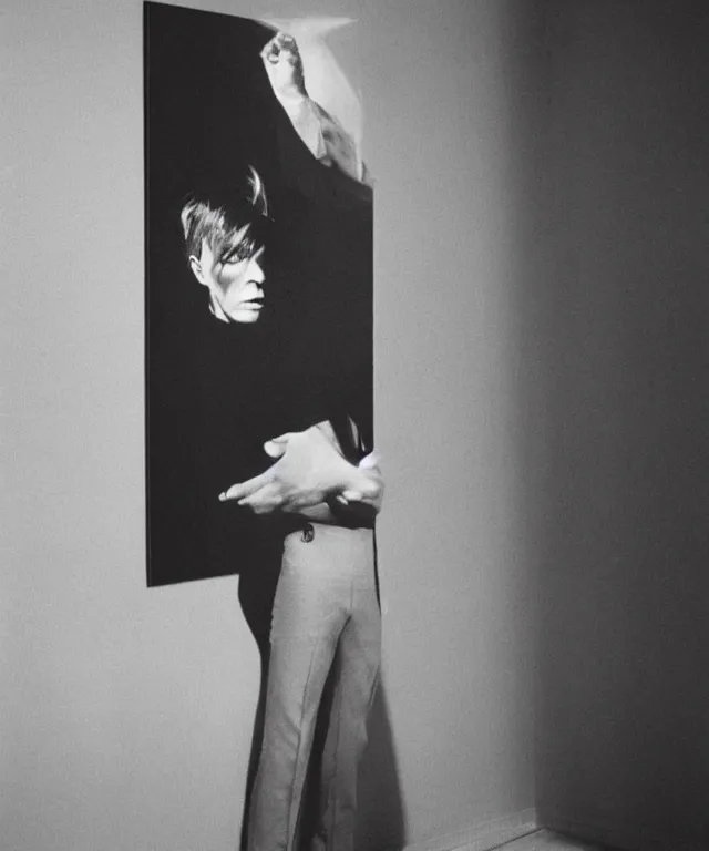 Image similar to a color photograph of david bowie, by carrie mae weems, intense, bold, exaggerated, overblown, hyperrealistic, ultra sharp, extra details, ultra high quality, trending on pinteresst